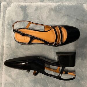 Sezane Paula Babies Patent Black - Size 10